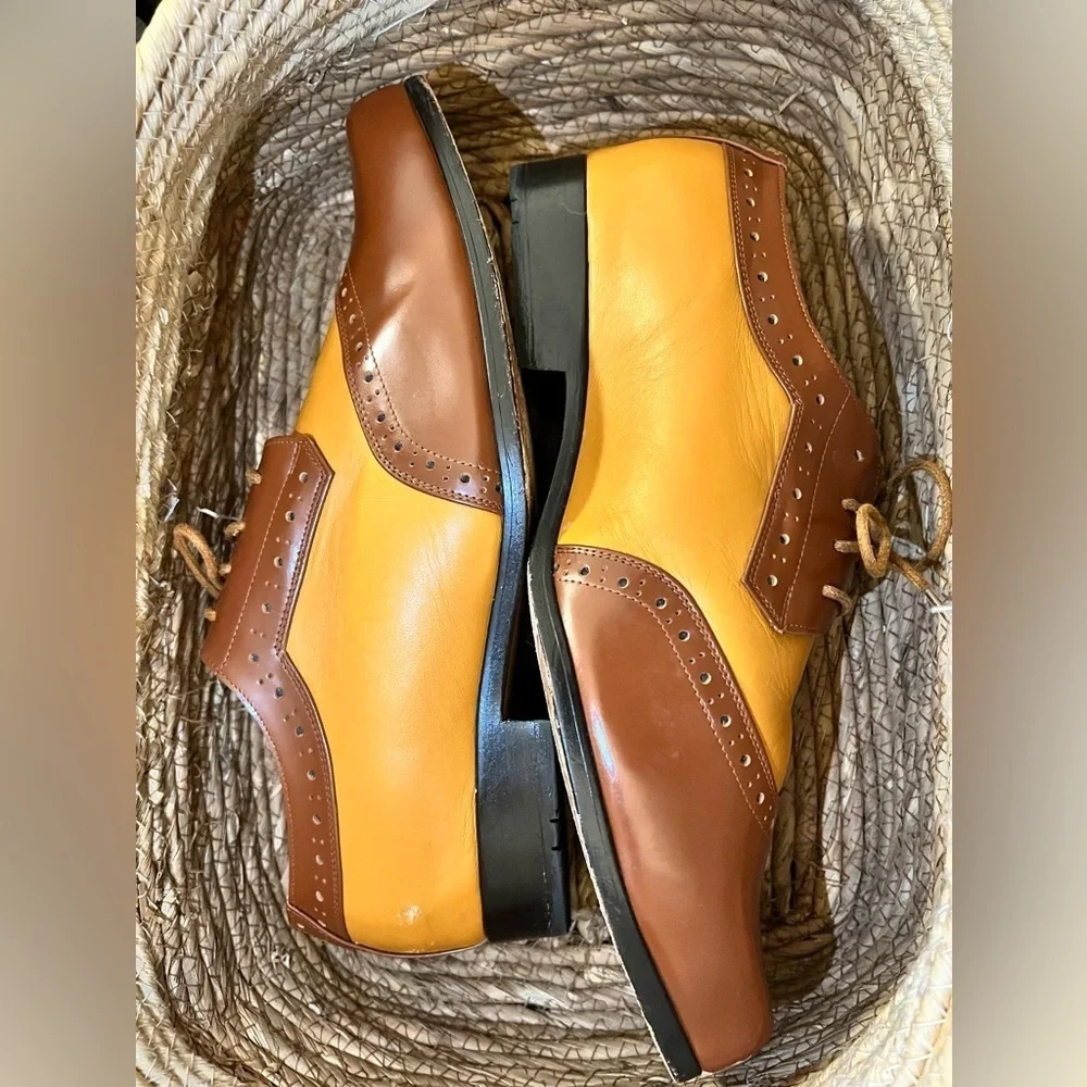 Custom two toned brown tan shoes (MB2)